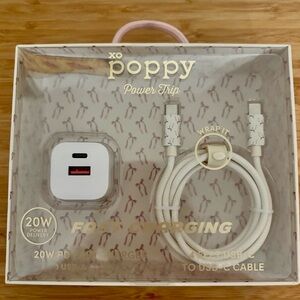 XO Poppy USB-C Fast Charging Cable Purple Bows